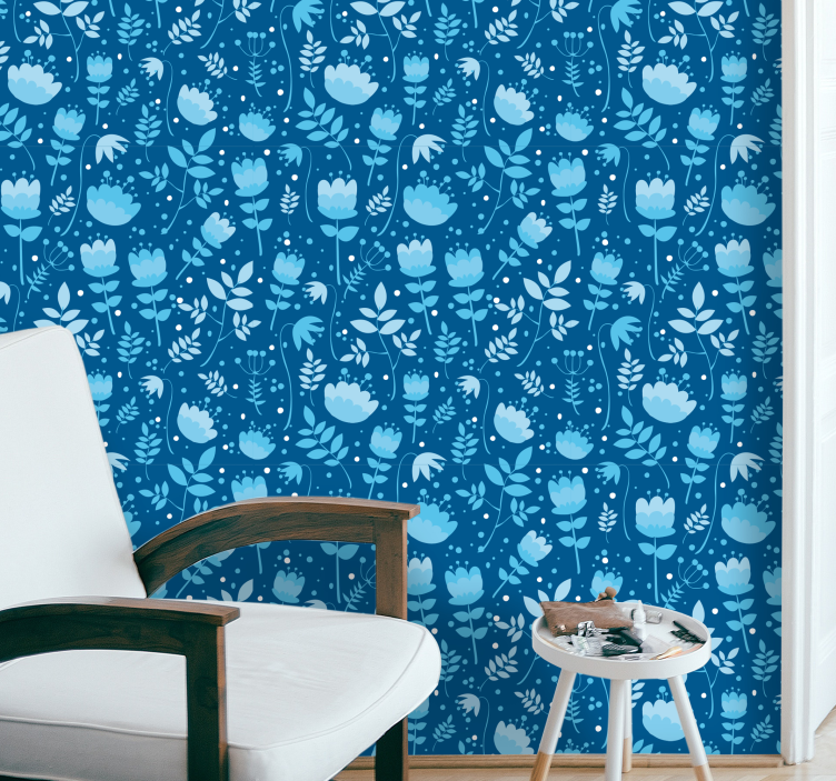 Floral Pattern Design ornamental flower wallpaper - TenStickers