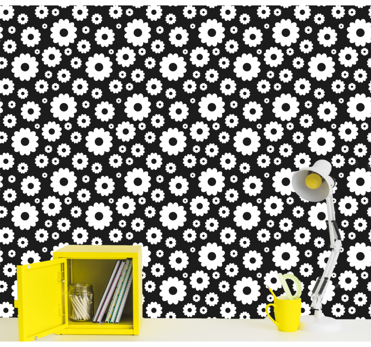 Floral Patterned Surface ornamental flower wallpaper - TenStickers