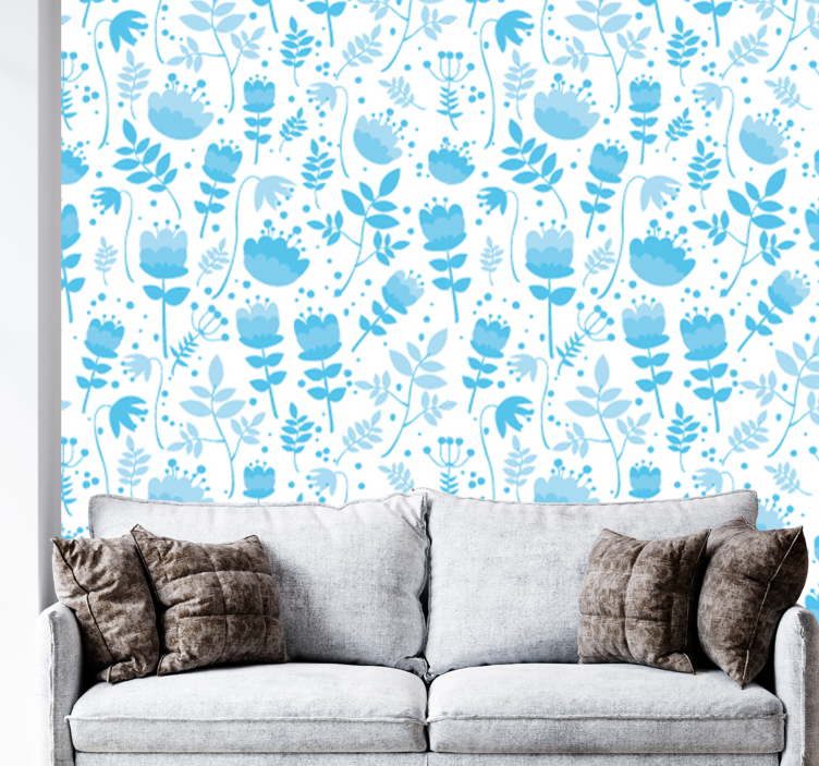 Floral Silhouette Patterns flower wallpaper - TenStickers