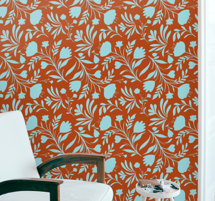 Floral Vintage Elegance ornamental flower wallpaper - TenStickers