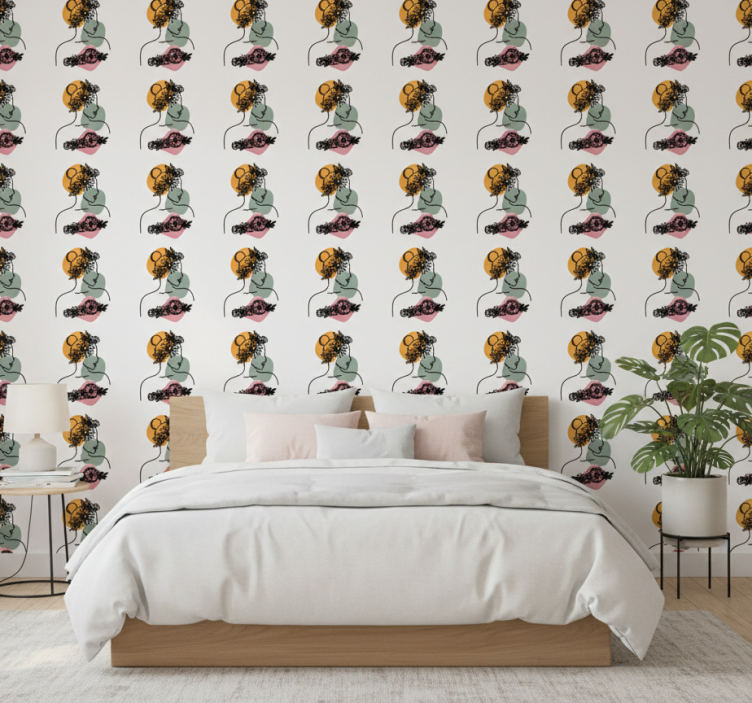 Flower wallpaper amazing woman floral face - TenStickers