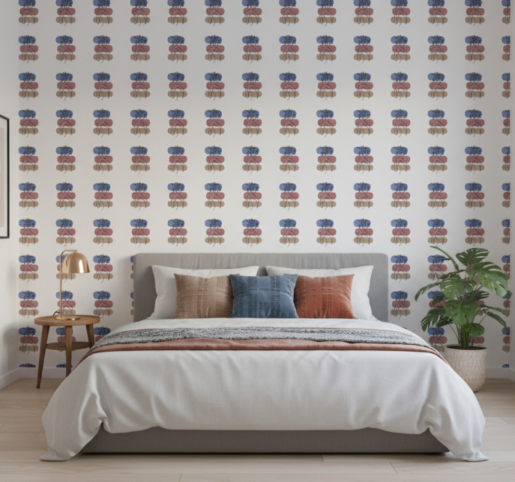 Flower wallpaper geometric woman design - TenStickers