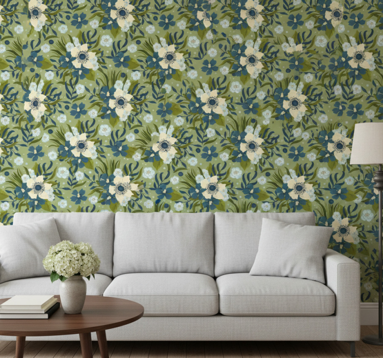 Flower wallpaper summer colorful floral design - TenStickers