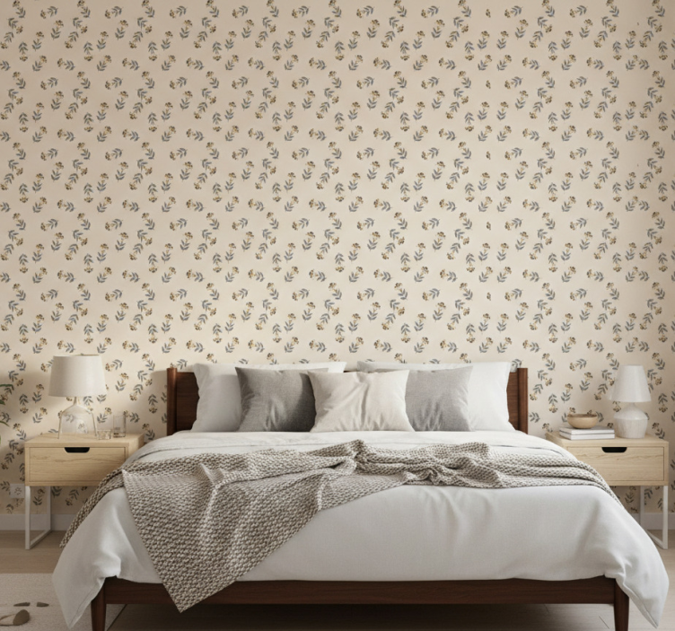 Flower wallpaper with beautiful delicate polish flowers - TenStickers