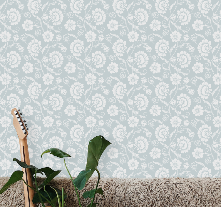 Flowering Vine Pattern ornamental flower wallpaper - TenStickers