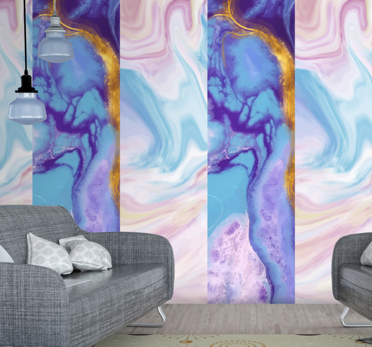 Fluid colorful swirls marble wallpaper - TenStickers