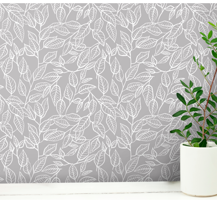Foliage Motif leaf wallpaper - TenStickers