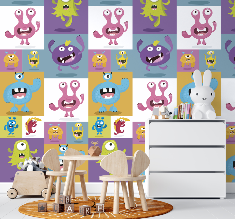 Friendly monsters Kids Wallpaper - TenStickers