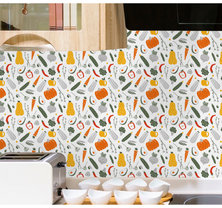 Fruit and vegetable kitchen wallpaper - TenStickers