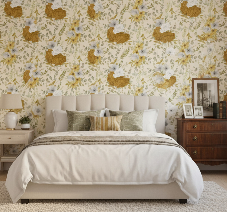 Garden grandmillenial style bedroom wallpaper - TenStickers
