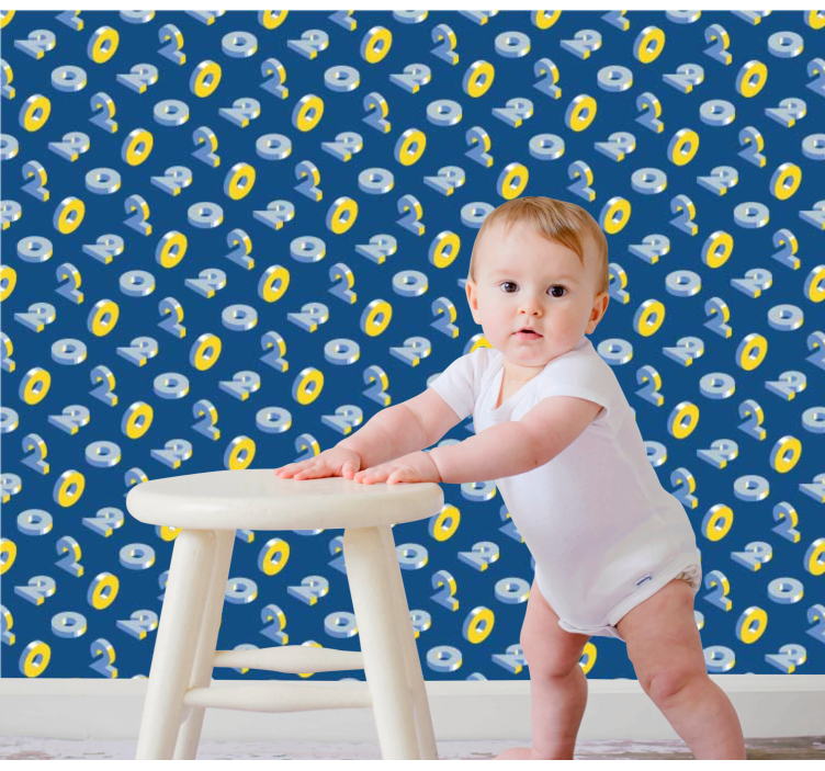 Geometric Eye Pattern Kids wallpaper - TenStickers