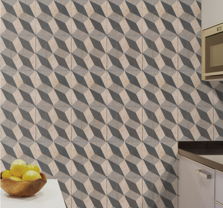 3D geometric motif 3D wallpaper - TenStickers