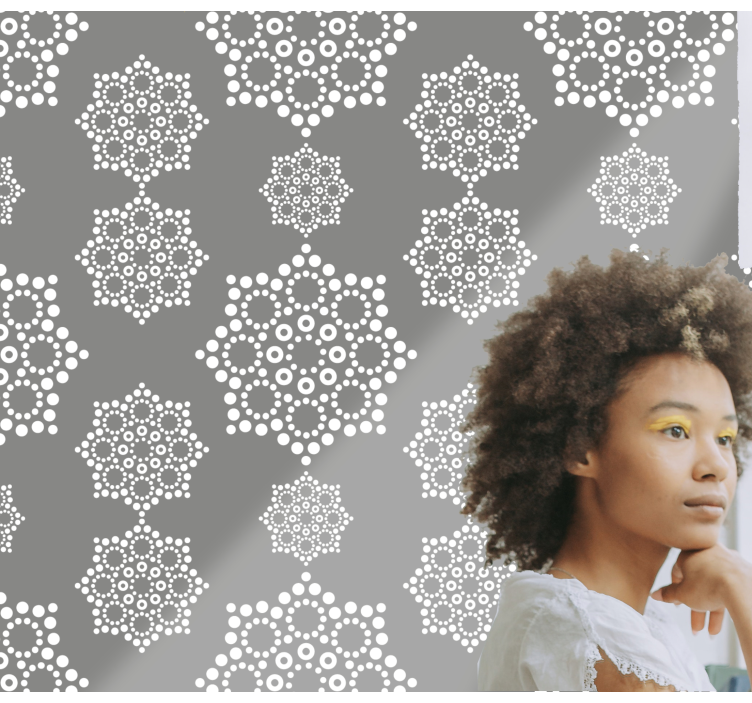Geometric Snowflakes grey wallpaper - TenStickers