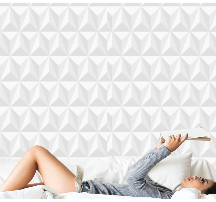 Geometric Wall white wallpaper - TenStickers