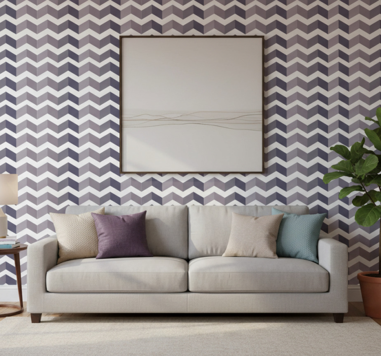Geometric wallpaper chevron pattern design - TenStickers
