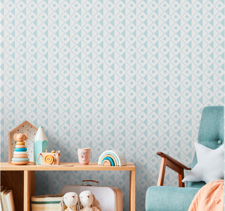 Geometric wallpaper in soft pastel designs - TenStickers
