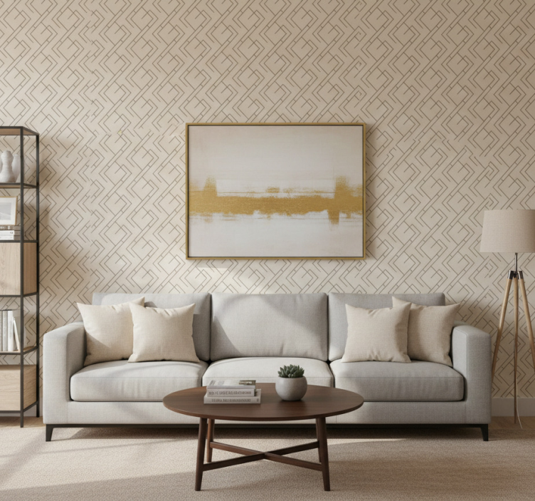 Geometric wallpaper stylish linear design - TenStickers