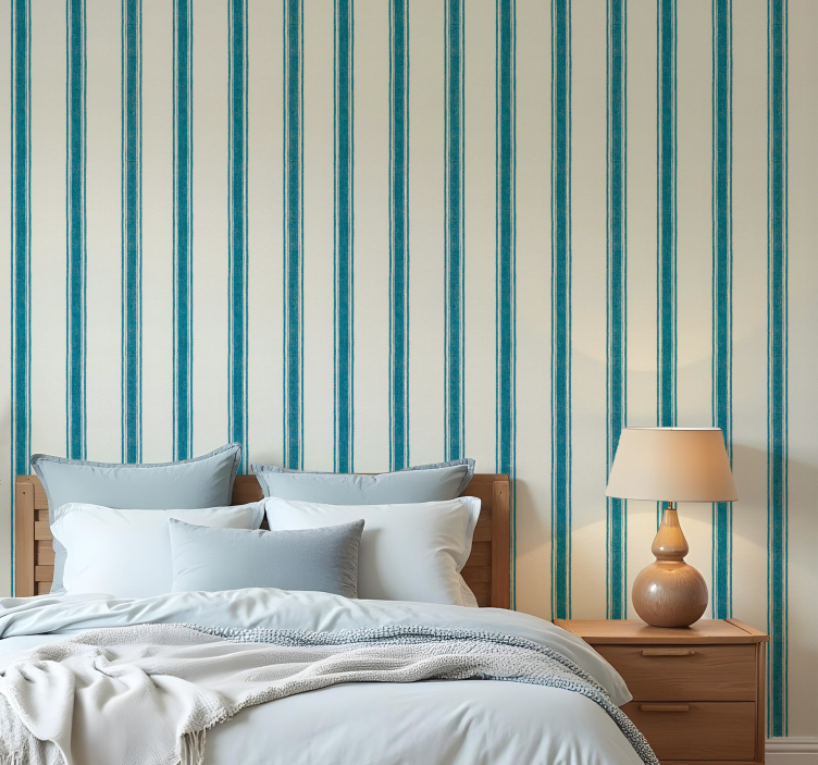 Geometric wallpaper vertical lines in light blue - TenStickers