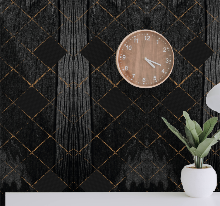 Black elegant pattern tile wallpaper - TenStickers