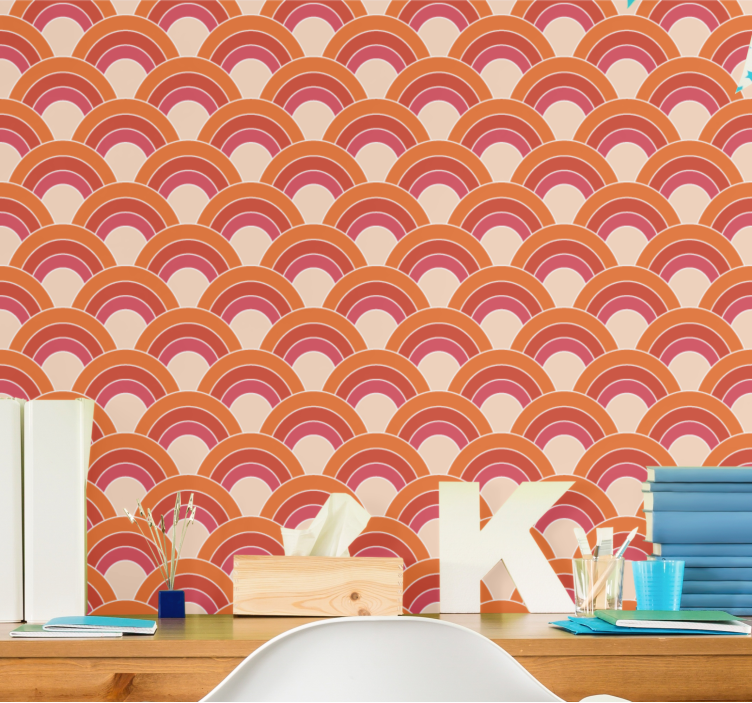 Geometric Half Circles geometric wallpaper - TenStickers