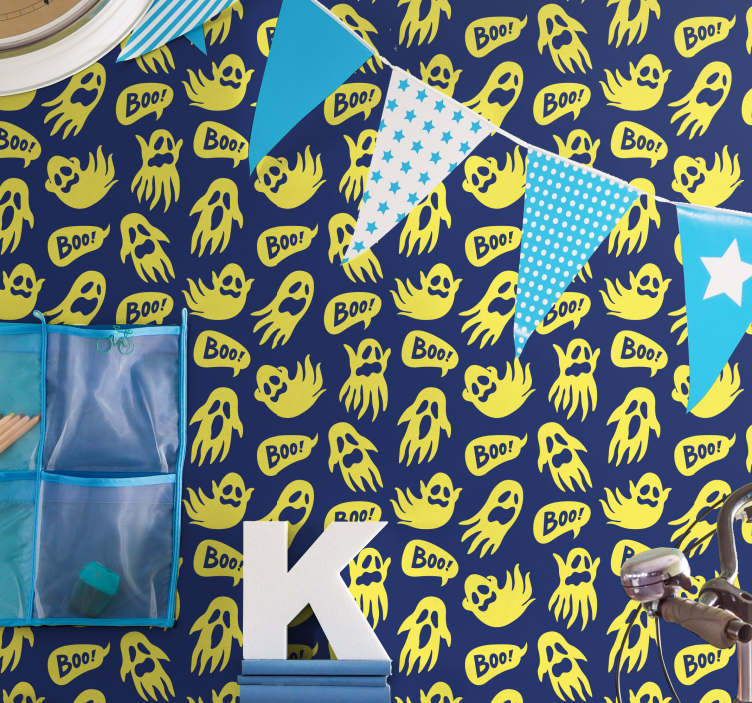 Ghostly Patterns halloween wallpaper - TenStickers