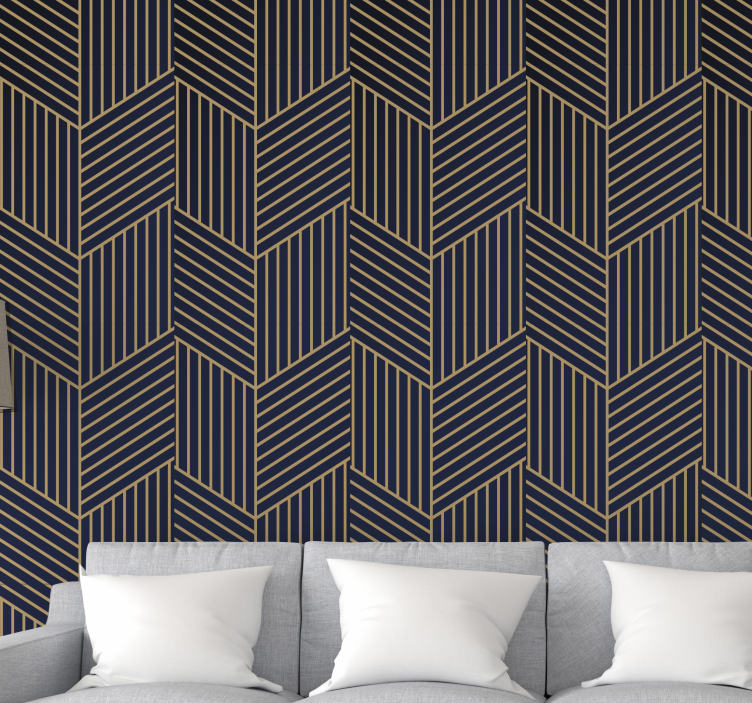 gold geometry lines Abstract Wallpaper - TenStickers