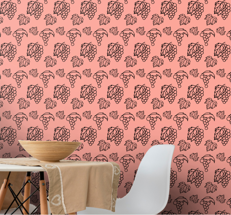 Grapevine pattern kitchen wallpaper - TenStickers