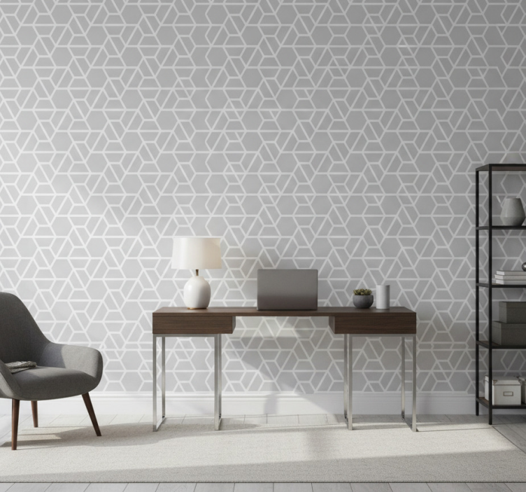 Gray modern pattern office wallpaper - TenStickers