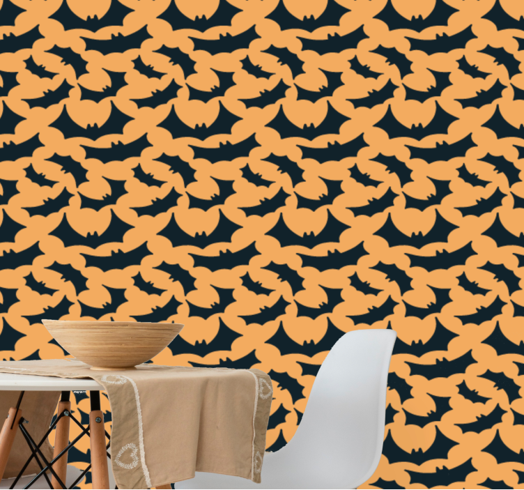 Halloween wallpaper halloween bats pattern - TenStickers