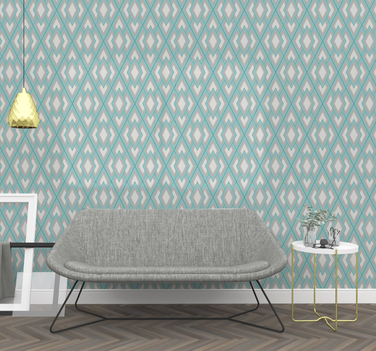 Harmonious Diamond Patterns geometric wallpaper - TenStickers