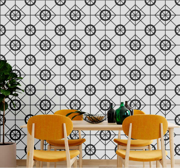 Hollywood regency circles - diamonds Wallpaper - TenStickers