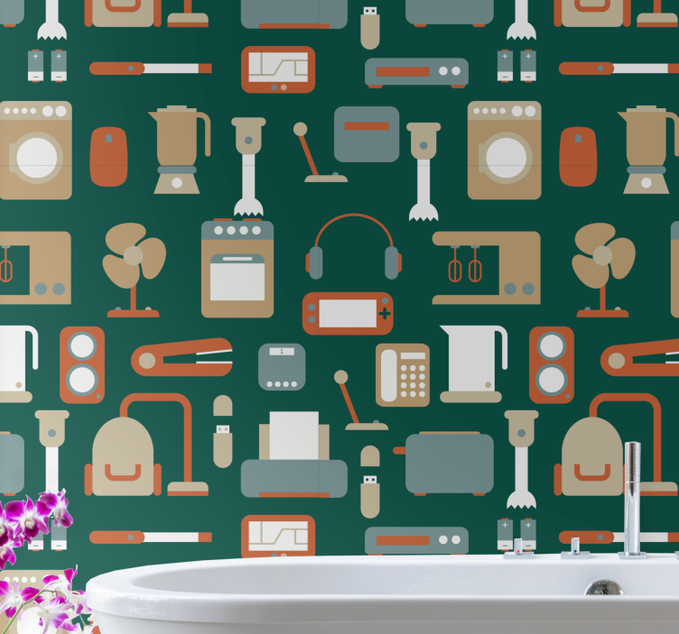 Home Appliances Collection personalized wallpaper - TenStickers
