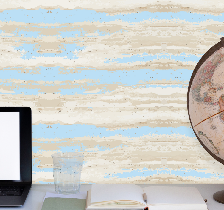 Horizontal striped wallpaper horizontal layered design - TenStickers