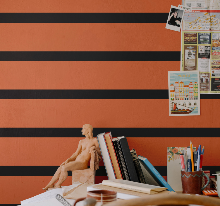 Horizontal striped wallpaper horizontal striped pattern - TenStickers