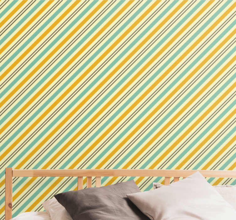 Horizontal striped wallpaper striped diagonal pattern - TenStickers