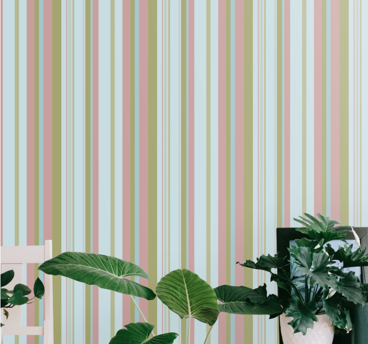 Horizontal striped wallpaper striped pastel pattern - TenStickers