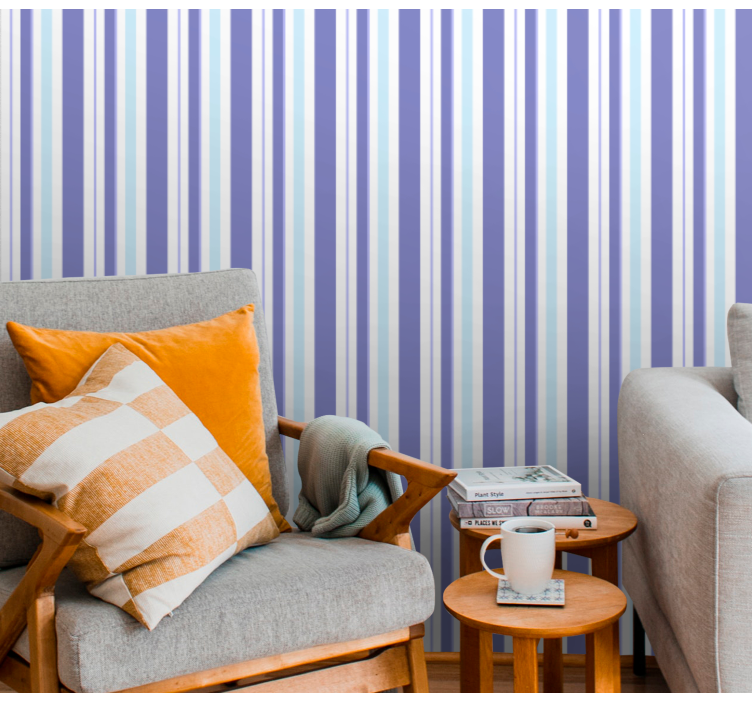 Horizontal striped wallpaper striped wall detail - TenStickers