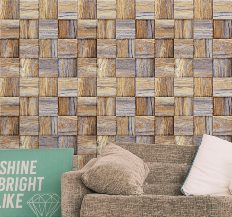 Interlaced Timber wood effect  wallpaper - TenStickers