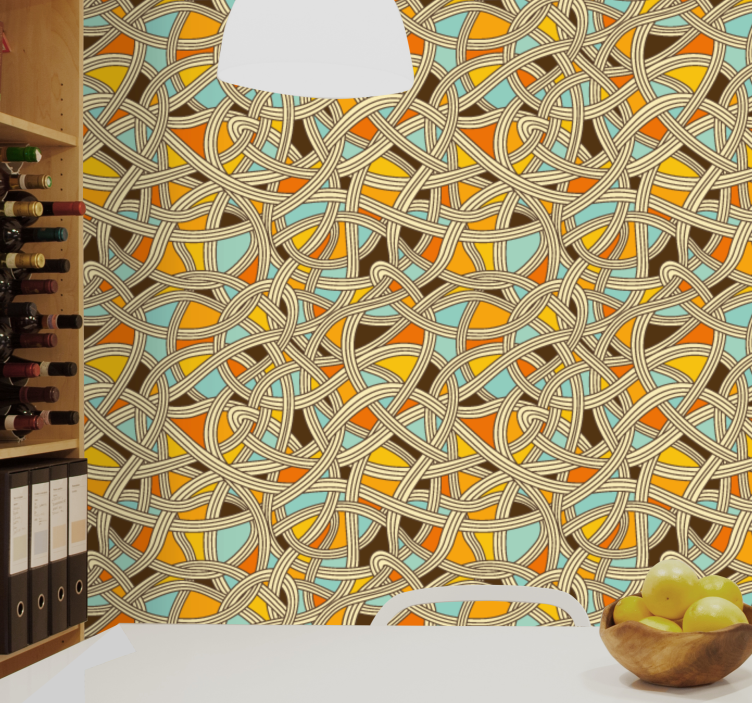Intricate Knotwork geometric wallpaper - TenStickers