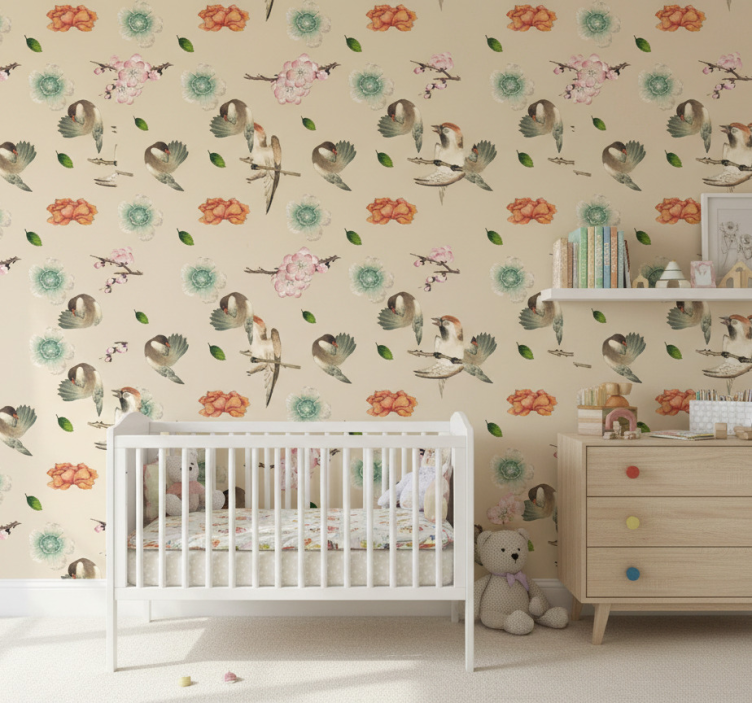Kids wallpaper beautiful bird duck egg - TenStickers