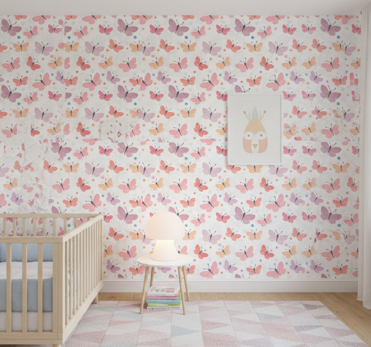 Kids wallpaper butterfly design - TenStickers
