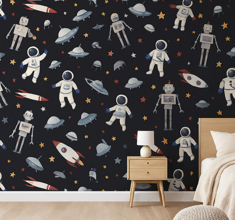Kids wallpaper cosmic children - TenStickers
