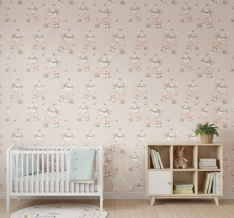 Kids wallpaper cute bunny designs - TenStickers