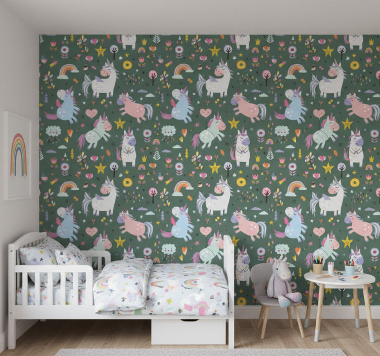 Kids wallpaper fantasy unicorn designs - TenStickers