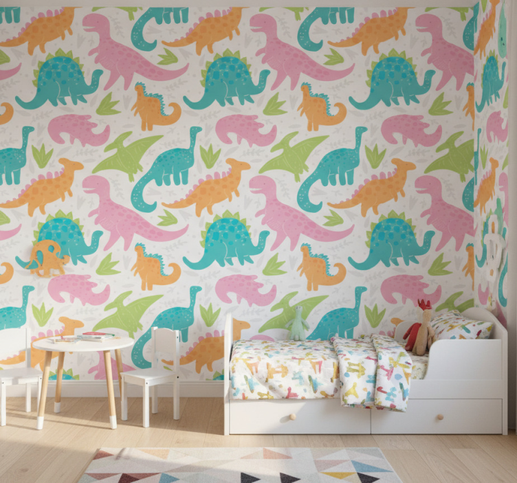 Kids wallpaper in soft pastel shades - TenStickers