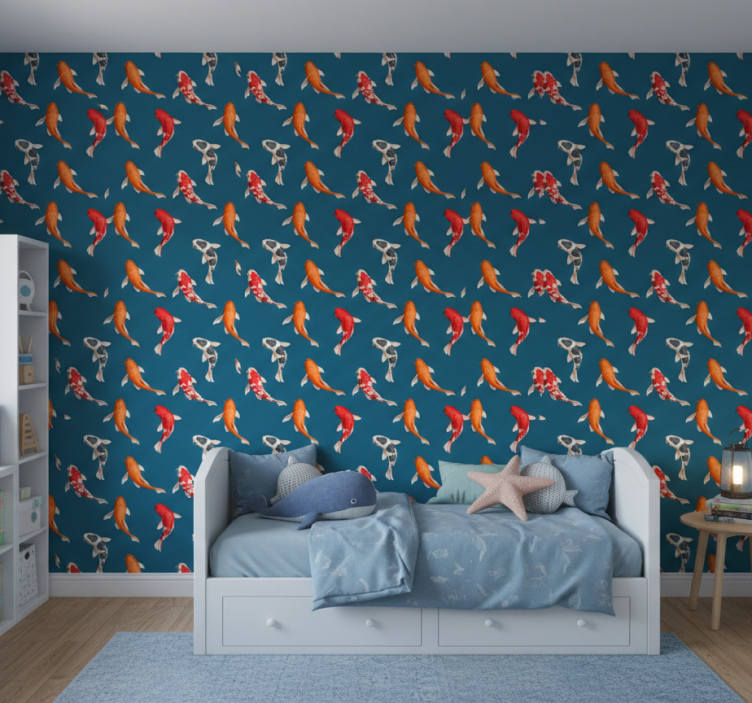Kids wallpaper koi fish design - TenStickers