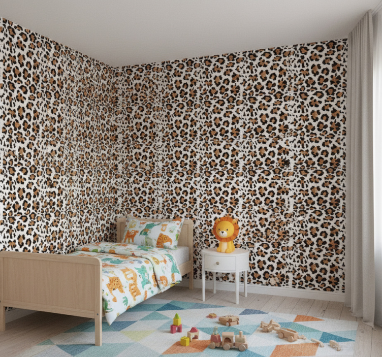 Kids wallpaper leopard spot design - TenStickers