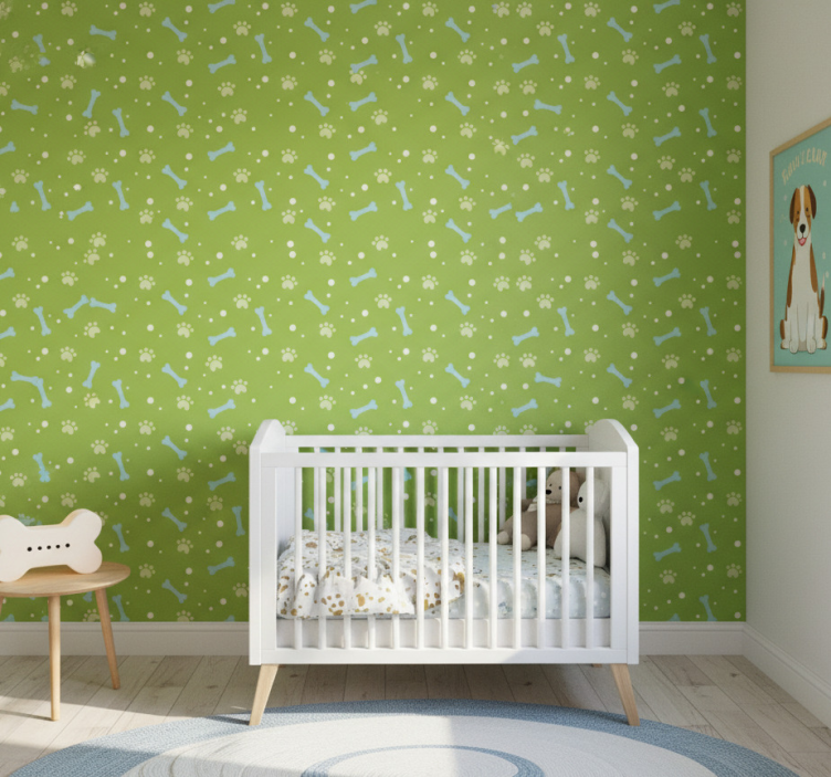 Kids wallpaper paw print design - TenStickers
