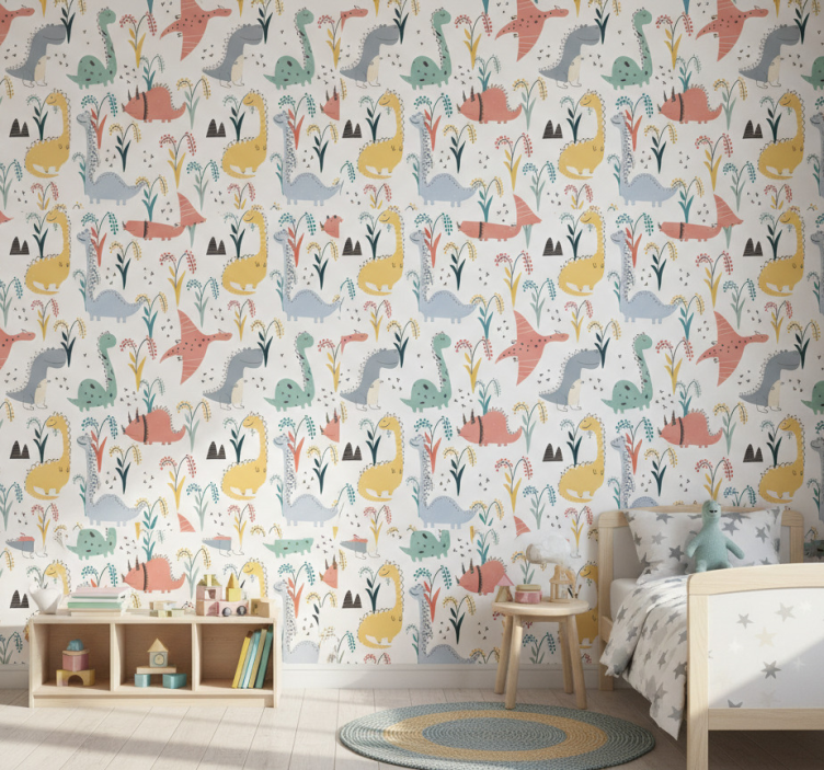Kids wallpaper scandinavian colorful design - TenStickers
