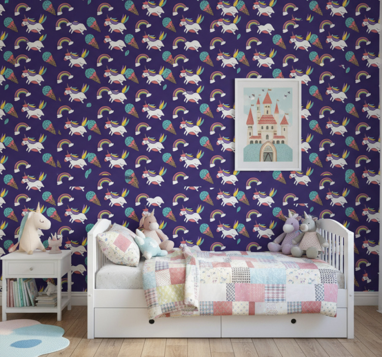 Kids wallpaper unicorn design - TenStickers